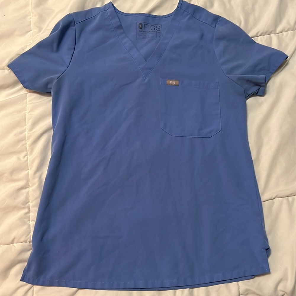COPY - Figs scrub top ceil blue